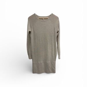 J. Crew Women's Long Sleeve Knit Wool Blend Beige Sweater Dress Lightweight